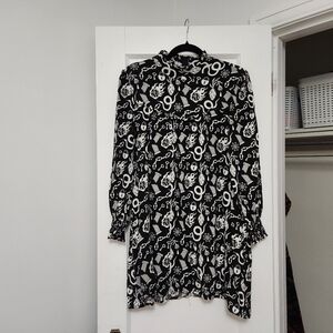 Nooworks While Odin Sleeps Collab Mini Dress size large printed